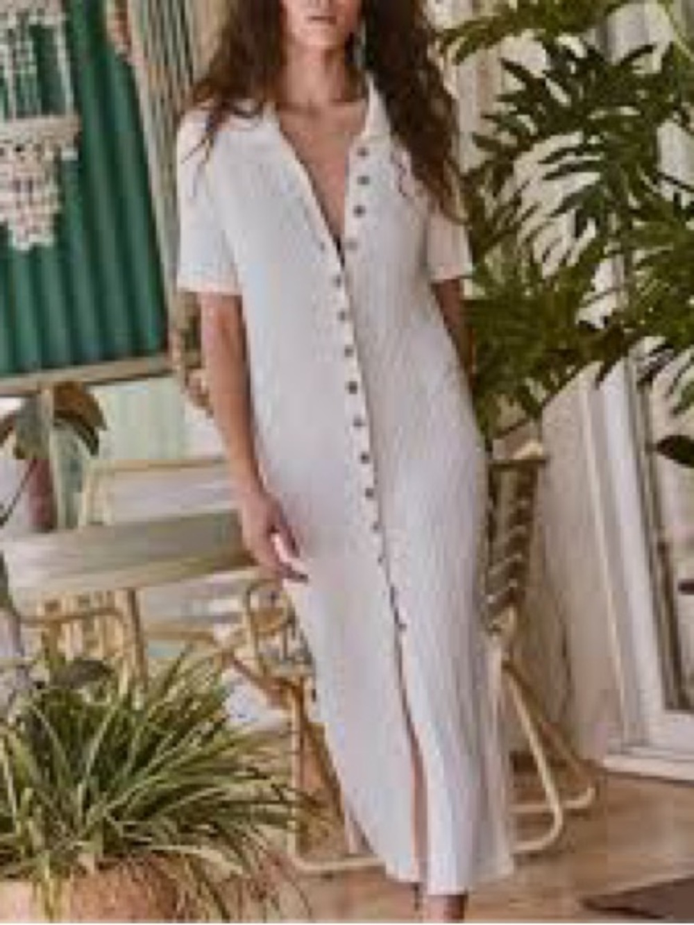Free People Beach Riding Waves Button Front Sweater Midi Maxi Dress Size Large
